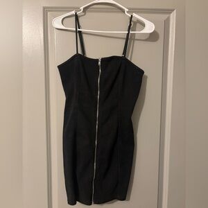 Black Bodycon Zipper Dress